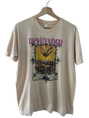 American Apparel Sand MeWithoutYou Band Tee Large Indie Graphic T-Shirt Indie